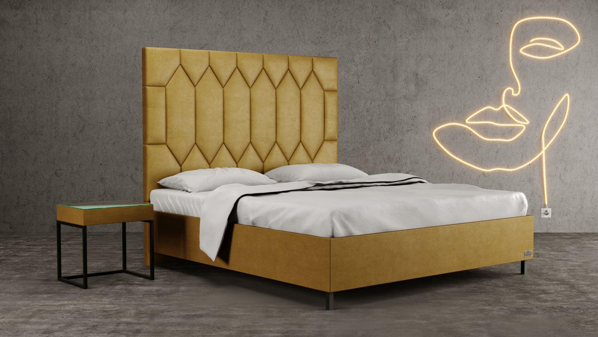 dizajnová posteľ s úložným priestorom